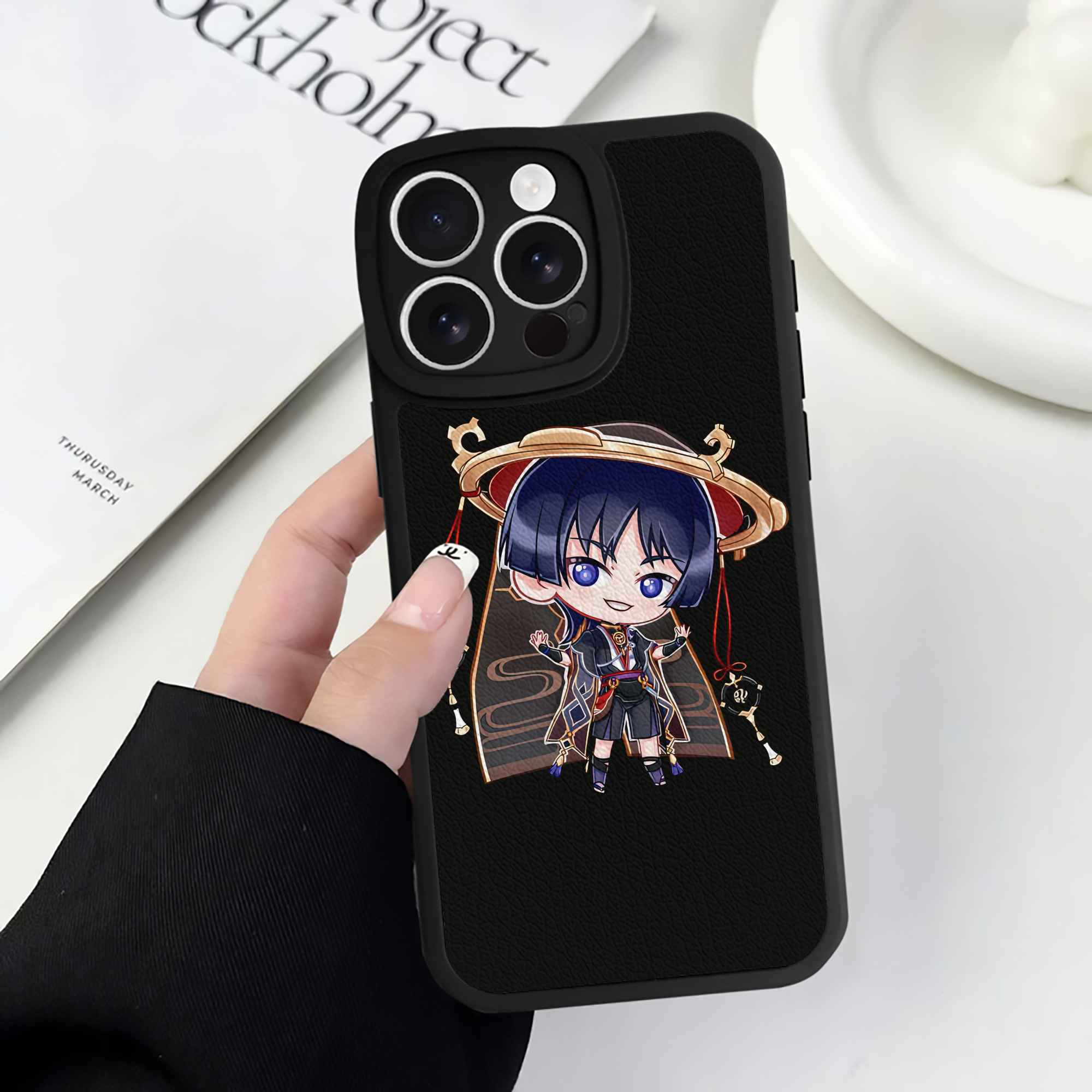 げんし神 さんペい genshin Sanpei 【iPhone 16シリーズ対応】シリコンスマホケース（レザー調） 材質：シリコン